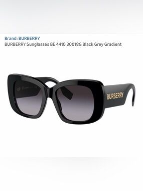 Burberry Black Sunglasses with Grey Gradient Lenses